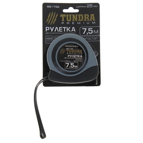 

Рулетка TUNDRA, двухкомпонентный корпус, автостоп, 7.5 м х 25 мм