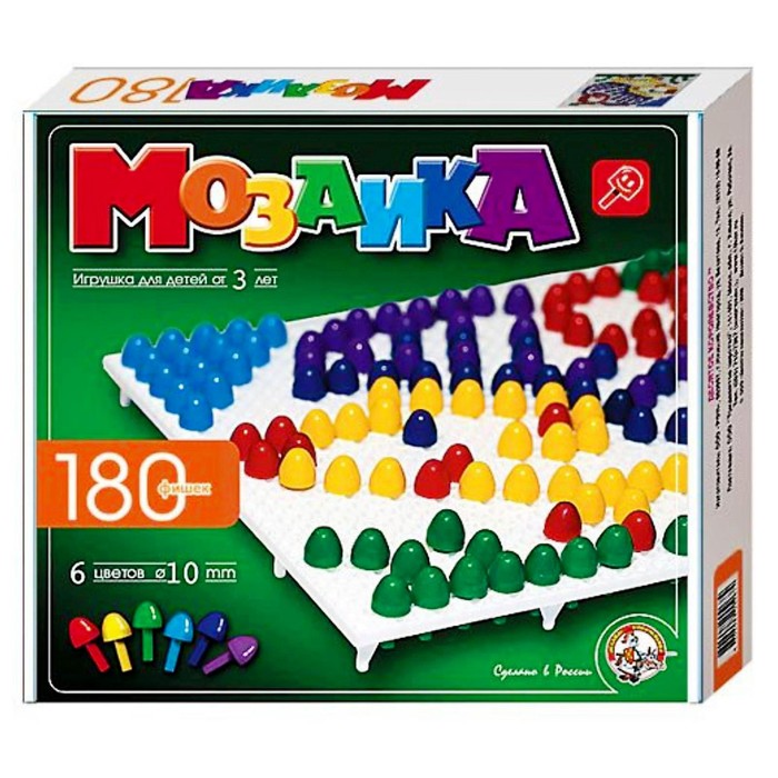 Мозаика, 180 элементов дк мозаика 270 180 90 цветн 977