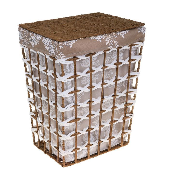 Корзина для белья плетеная "Розы"