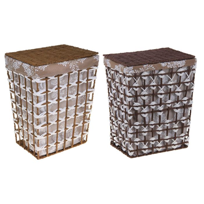 Корзина для белья плетеная "Розы"