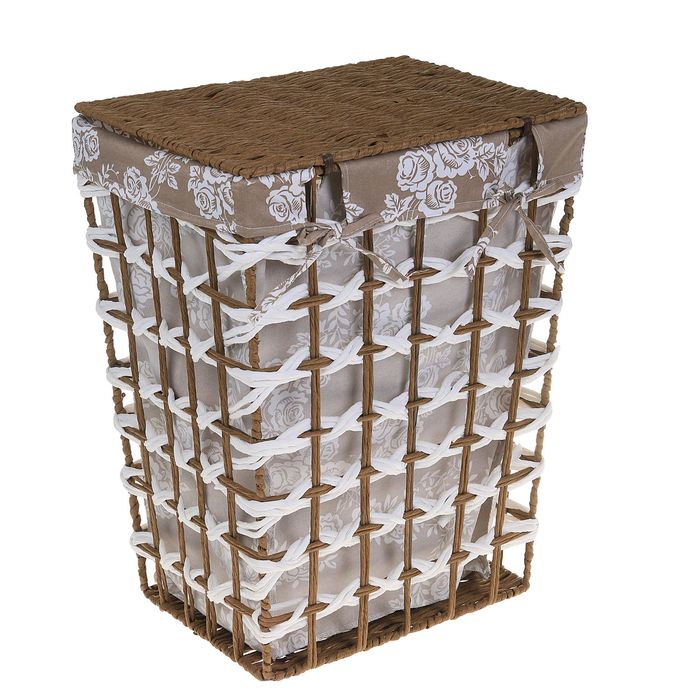 Корзина для белья плетеная "Розы"