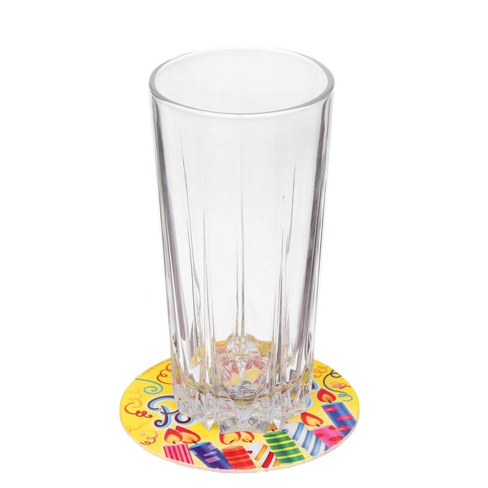 Набор подставок для стакана "С днем рождения" свечи, 10х10 см (6 шт.)