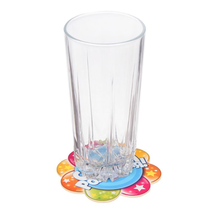 Набор подставок для стакана "С днем рождения" шары со звездами, 10х10 см (6 шт.)