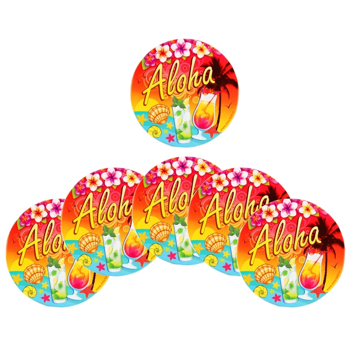 Подставки для стакана "Aloha", 10х10 см, набор 6 шт.