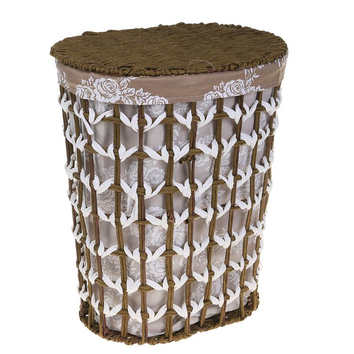 Корзина для белья плетеная "Розы"