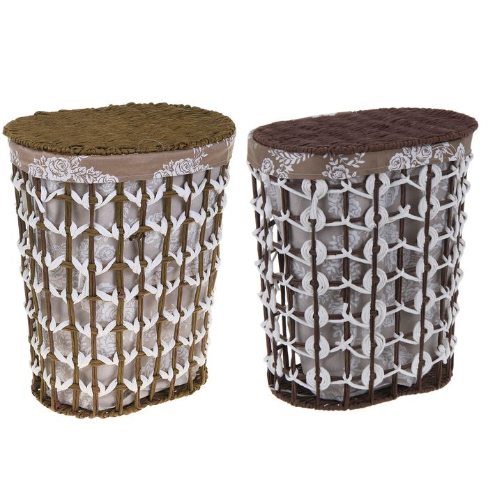 Корзина для белья плетеная "Розы"