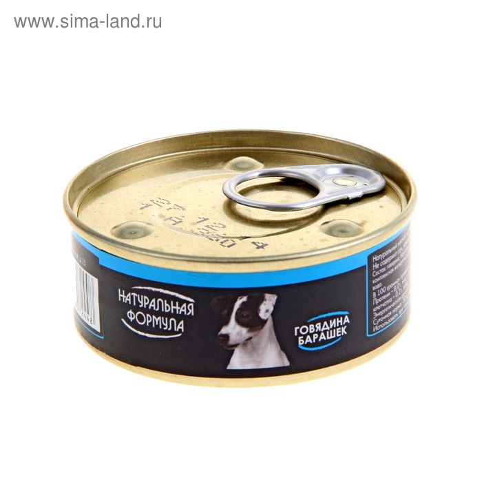 

Корм для собак "НАТУРАЛЬНАЯ ФОРМУЛА", говядина с барашком, ж/б, 100 гр