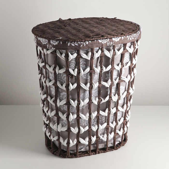 Корзина для белья плетеная "Розы"