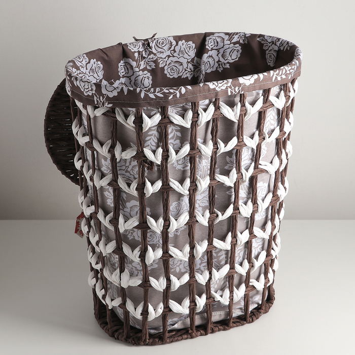 Корзина для белья плетеная "Розы"