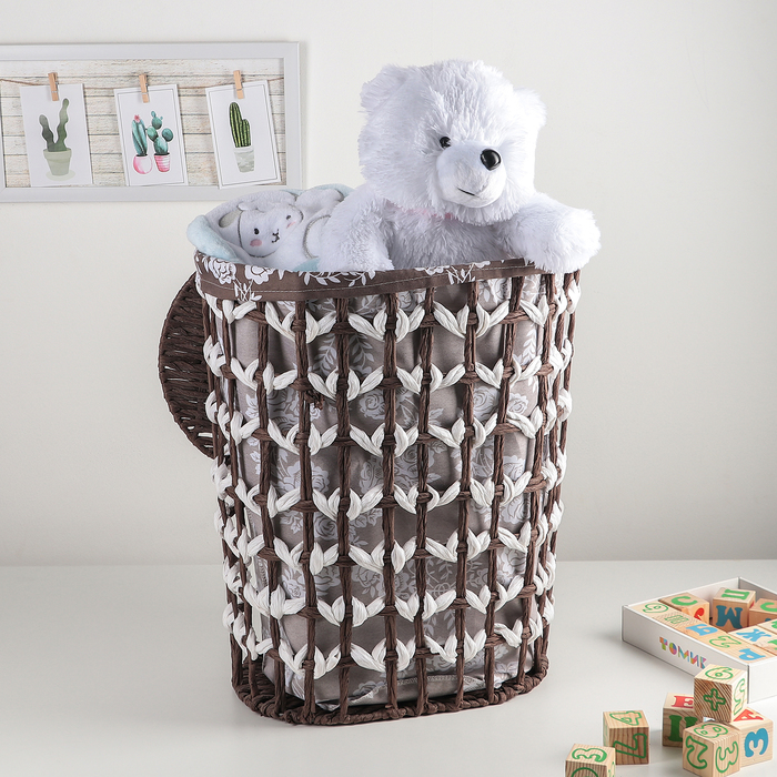 Корзина для белья плетеная "Розы"