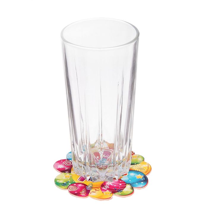 Набор подставок для стакана "Поздравляем!", 10х10 см (6 шт.)