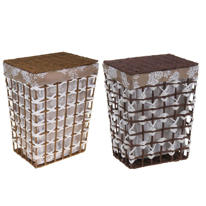 Корзина для белья плетеная "Розы"