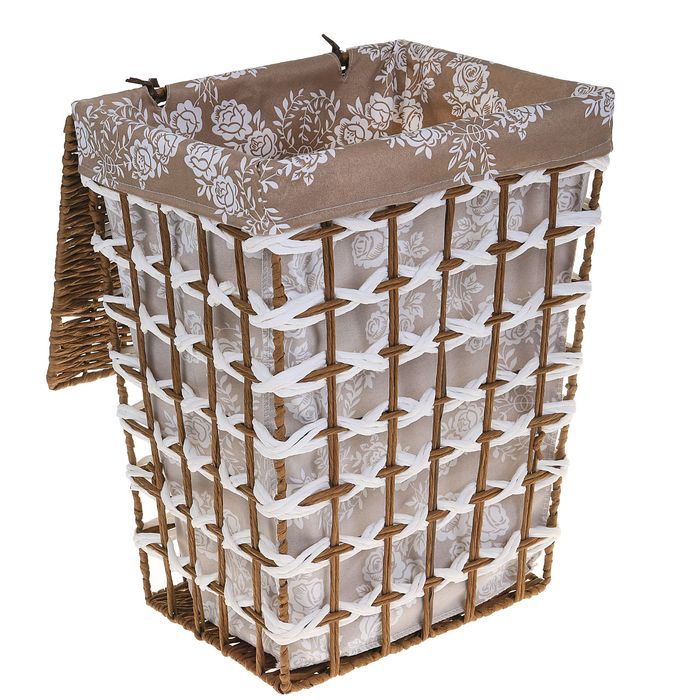 Корзина для белья плетеная "Розы"