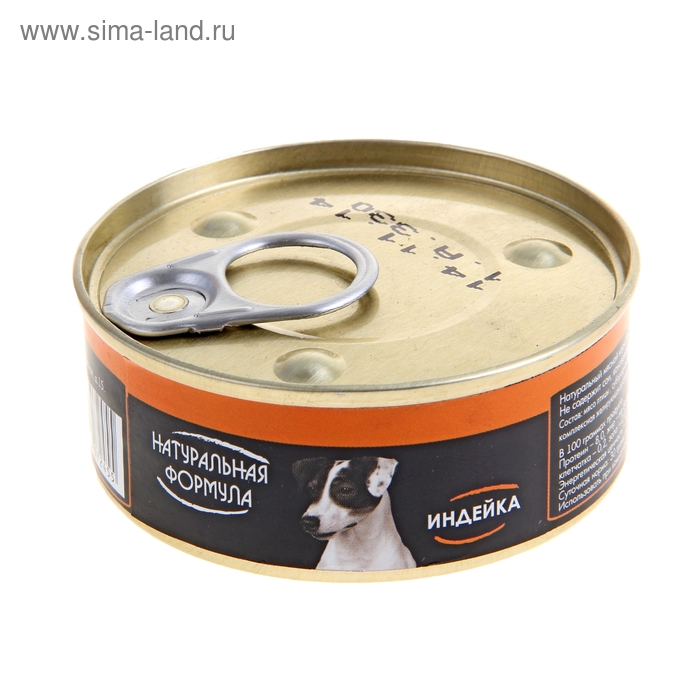 

Корм для собак "НАТУРАЛЬНАЯ ФОРМУЛА", индейка, ж/б, 100 гр
