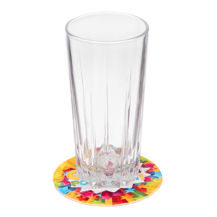 Набор подставок для стакана "С днем рождения" звезды, 10х10 см (6 шт.)