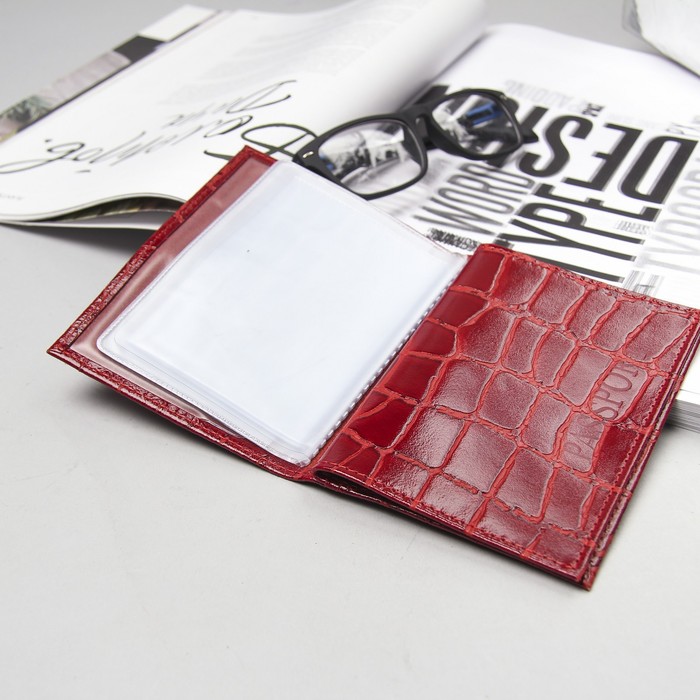 Обложка для автодокументов + паспорт, скат красный