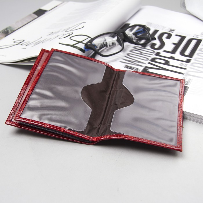 Обложка для автодокументов + паспорт, скат красный