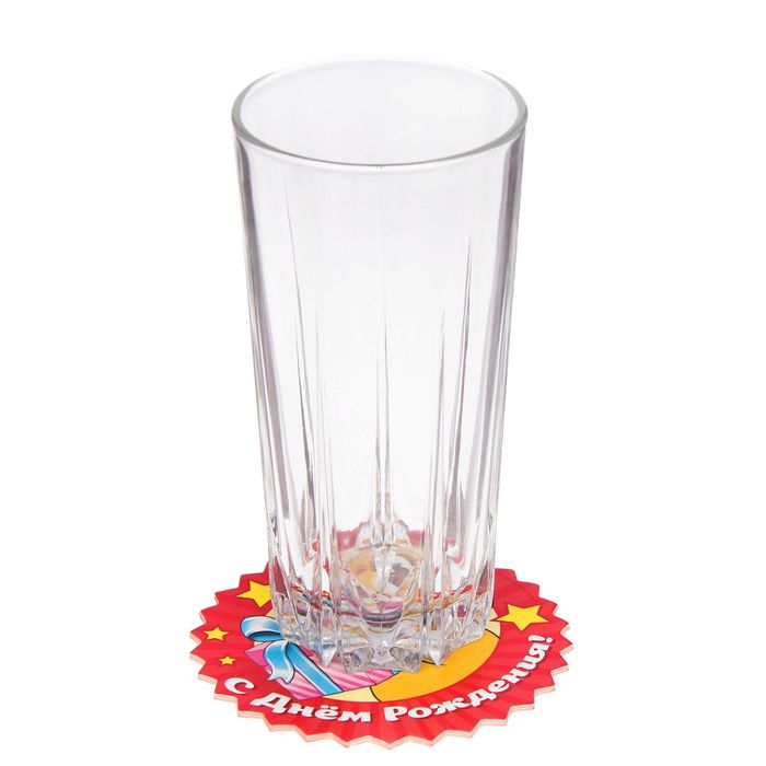 Набор подставок для стакана "С днем рождения!" собачка с подарком, 10х10 см (6 шт.)