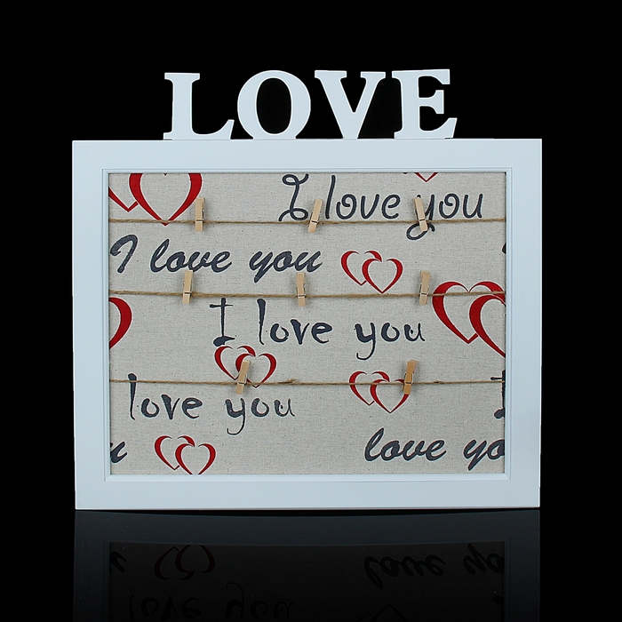 Фоторамка с прищепками "Я люблю тебя"