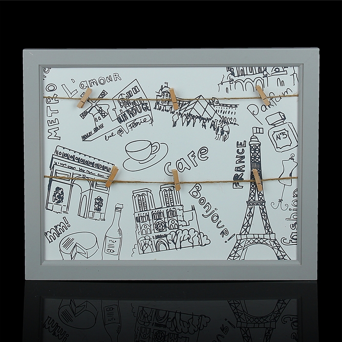 Фоторамка с прищепками "Путешествие в Париж"