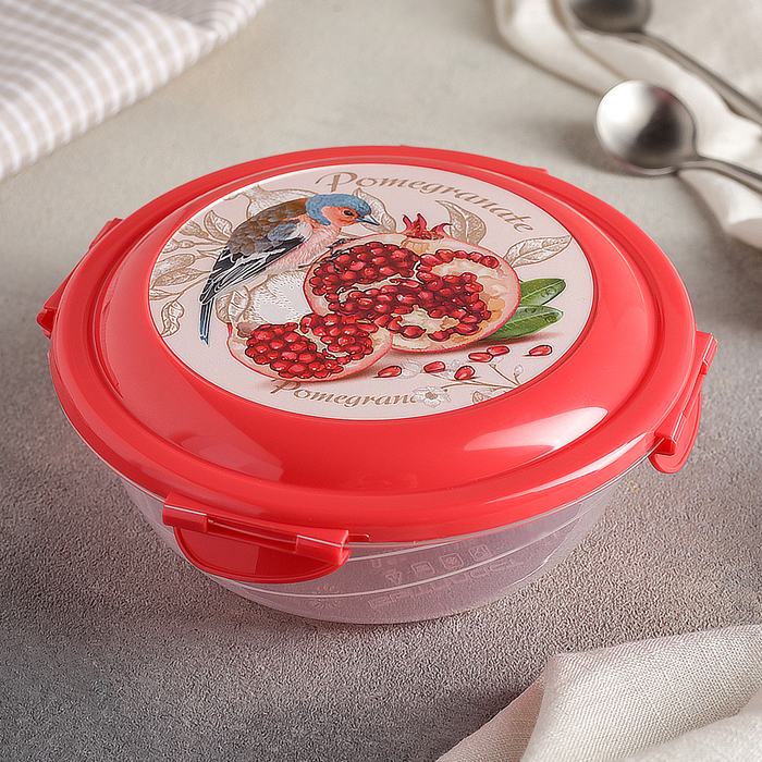 Контейнер пищевой 580 мл круглый Click&lock, цвет МИКС