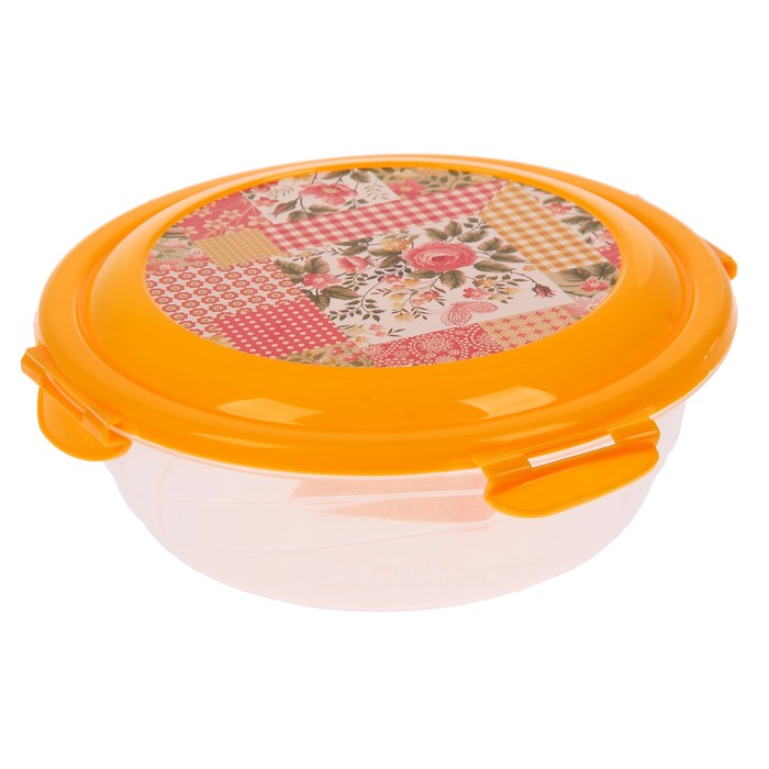 Контейнер пищевой 580 мл круглый Click&lock, цвет МИКС
