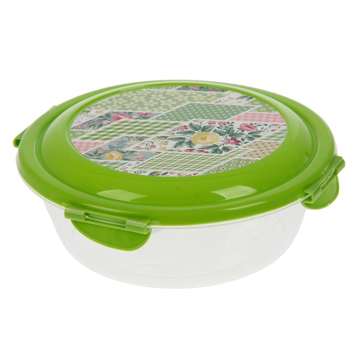Контейнер пищевой 580 мл круглый Click&lock, цвет МИКС