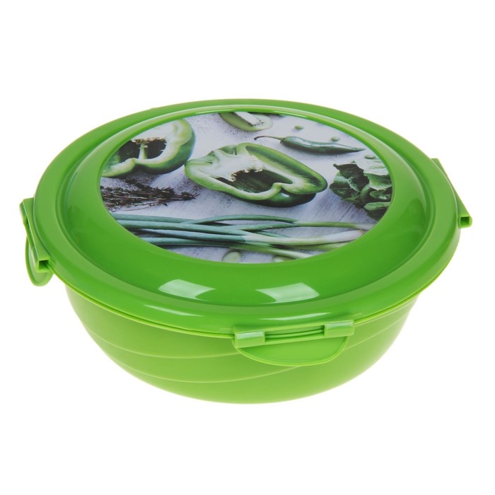Контейнер пищевой 580 мл круглый Click&lock, цвет МИКС