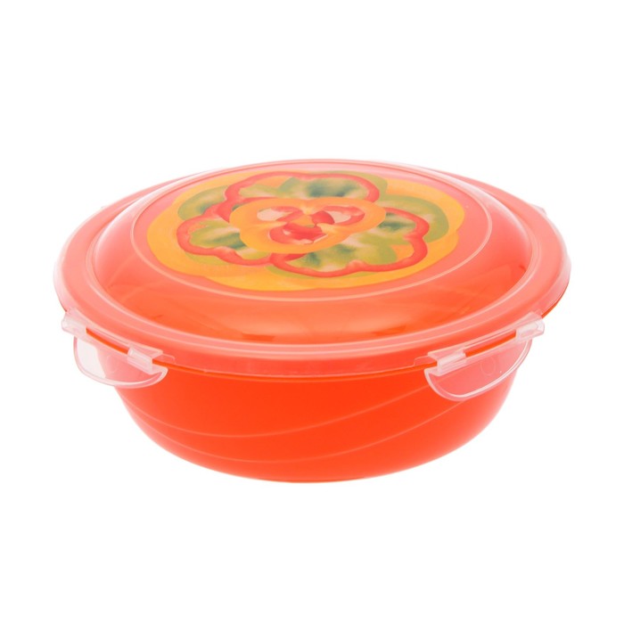Контейнер пищевой 580 мл круглый Click&lock, цвет МИКС