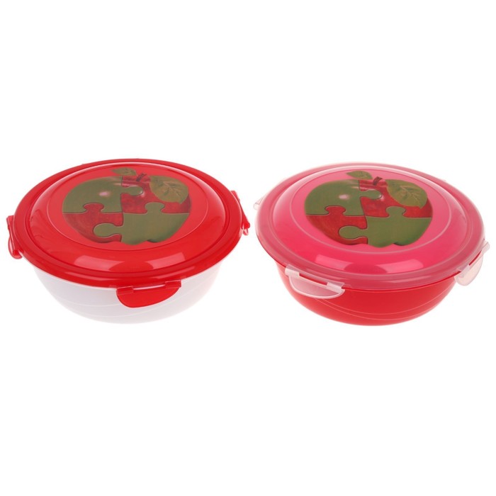 Контейнер пищевой 580 мл круглый Click&lock, цвет МИКС