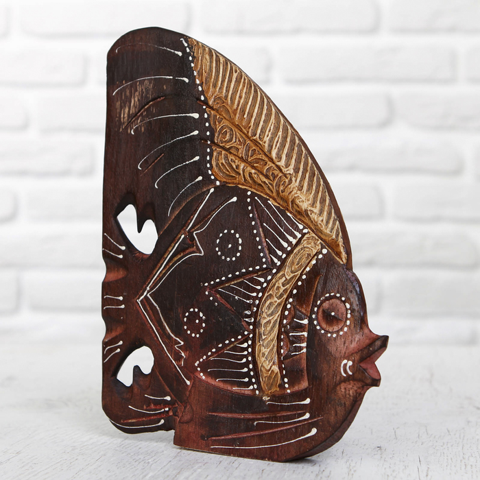 Сувенир "Коралловая рыбка" 20см., золотой орнамент в патине