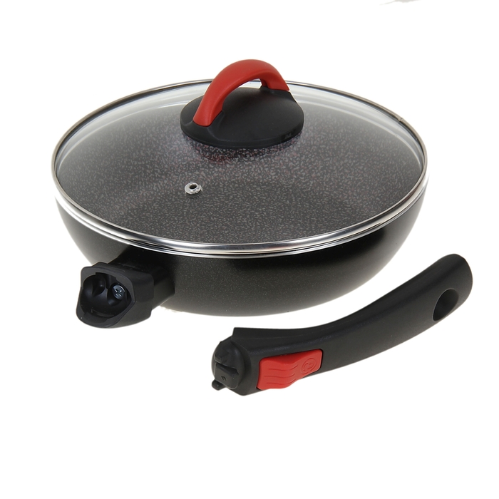 Сковорода 24 см Forte, стеклянная крышка, съемная ручка