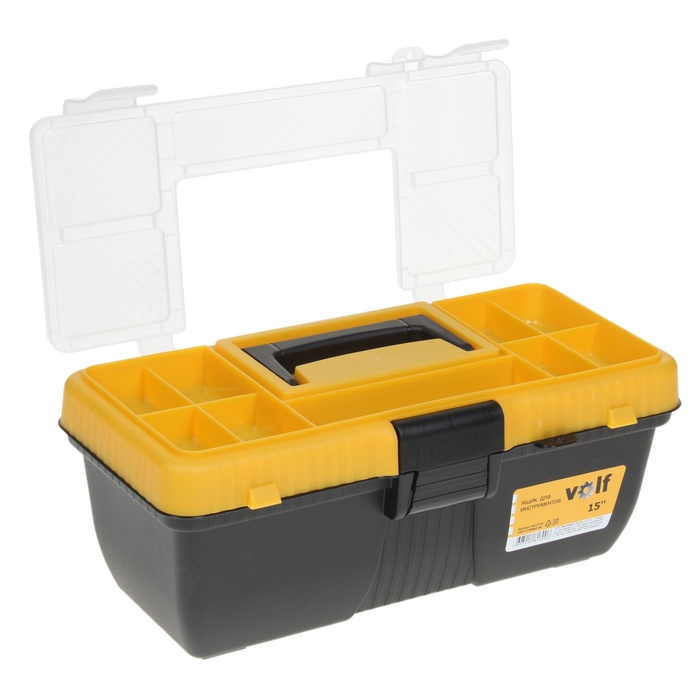Ящик для инструментов 15" Volf, цвет желтый