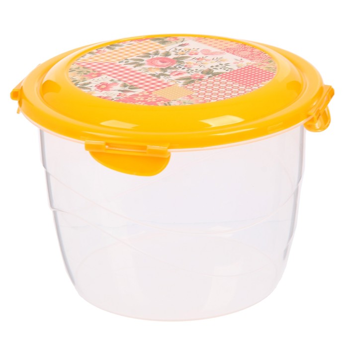 Контейнер пищевой 1,2 л круглый Click&lock, цвет МИКС
