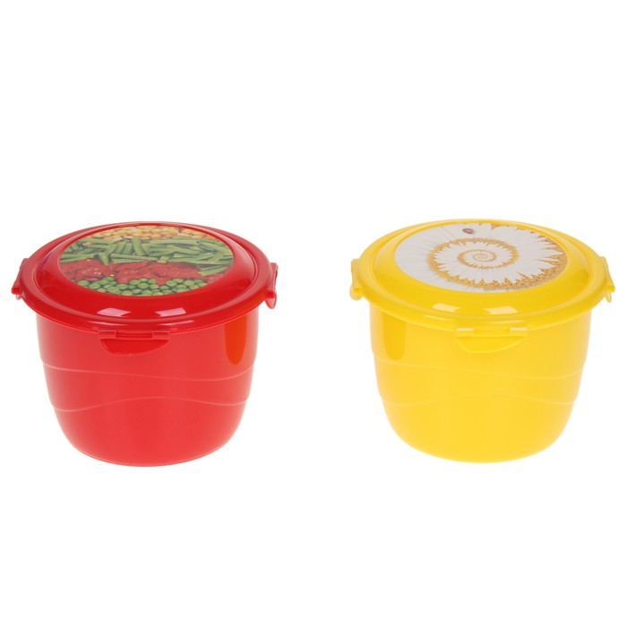 Контейнер пищевой 1,2 л круглый Click&lock, цвет МИКС
