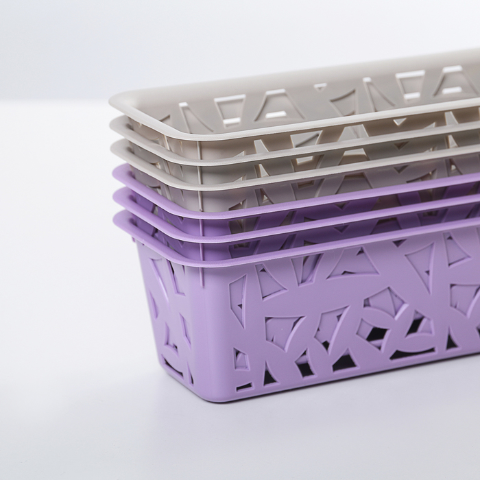 Набор корзинок 3 шт 23,5х7,8х6 см "Универсальные", цвет МИКС