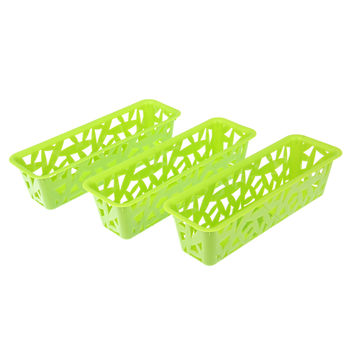 Набор корзинок 3 шт 23,5х7,8х6 см "Универсальные", цвет МИКС