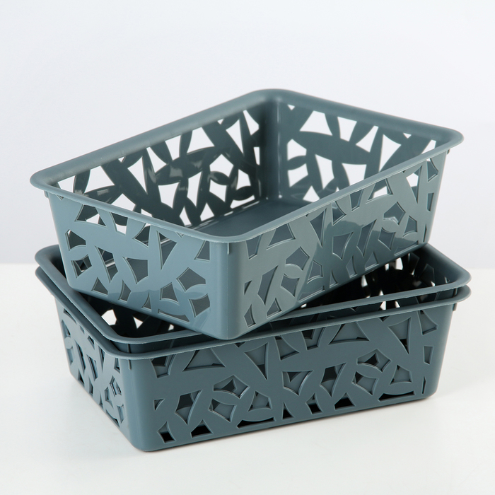 Набор корзинок универсальных 3 шт 20х14,2х6 см, цвет МИКС