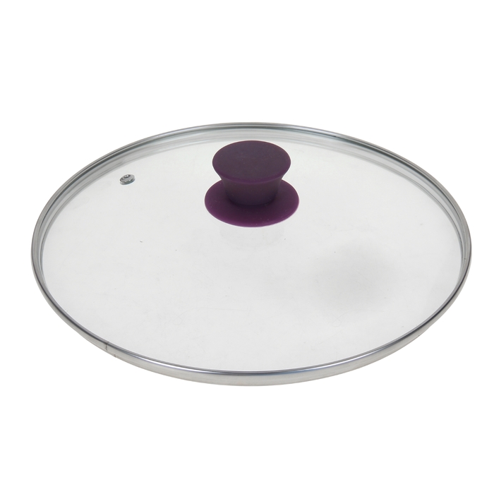 Крышка стеклянная d=26 см Silk, ручка силиконовая МИКС