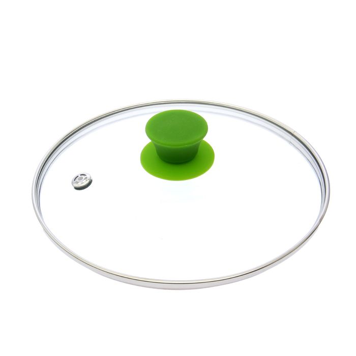 Крышка стеклянная d=22 см Silk, ручка силиконовая МИКС