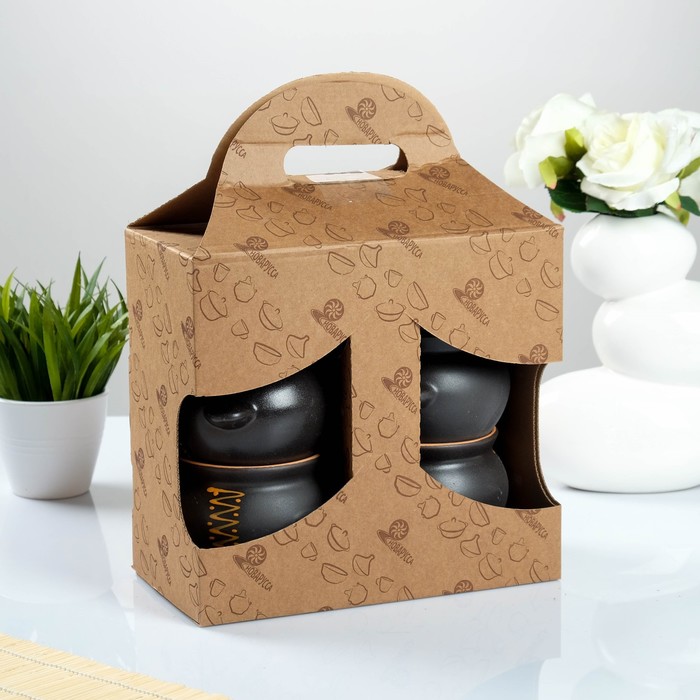 Набор горшков для жаркого 4 шт. "Подарочный" 0,5 л, в подарок рецепты