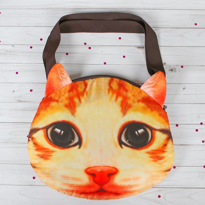 Мягкая сумка "Киса, рыжий носик"