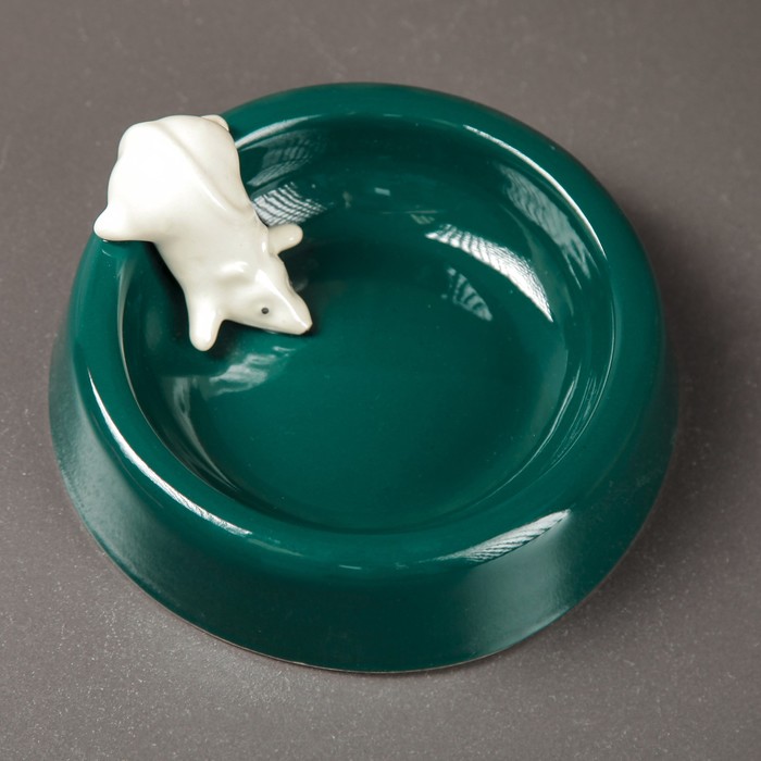 Миска 200 мл "Белая мышка", цвет зёленый