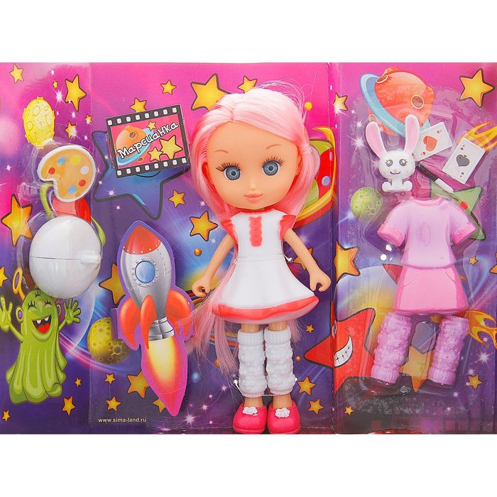 Кукла "Марсианка" со сменной пластиковой одеждой, с аксессуарами, МИКС