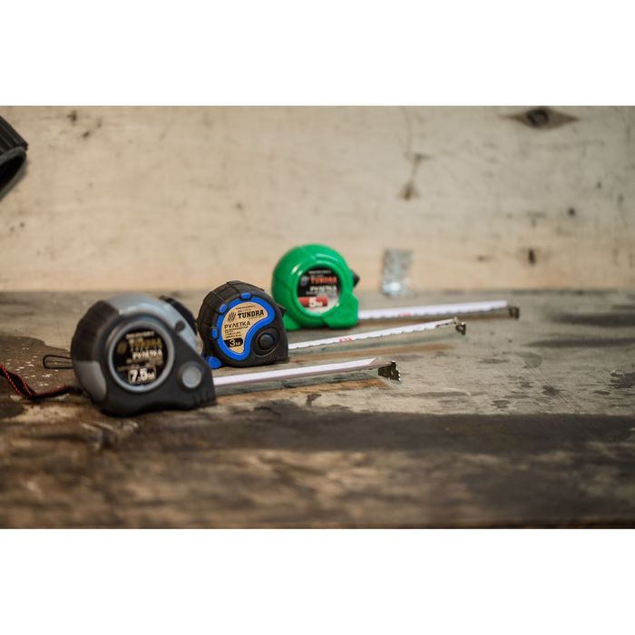 Рулетка TUNDRA premium, двухкомпонентный корпус, автостоп, 3м х 16мм