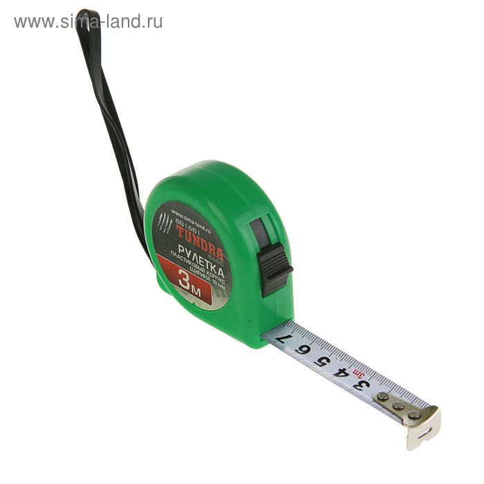  Рулетка TUNDRA, пластиковый корпус, 3 м х 16 мм
