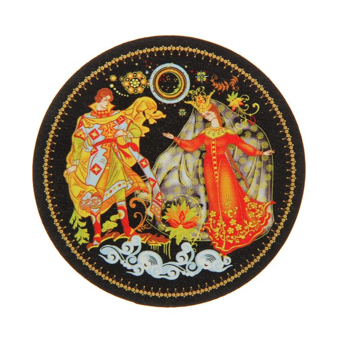 Набор подставок под горячее «Лебедь», палех, 4 шт