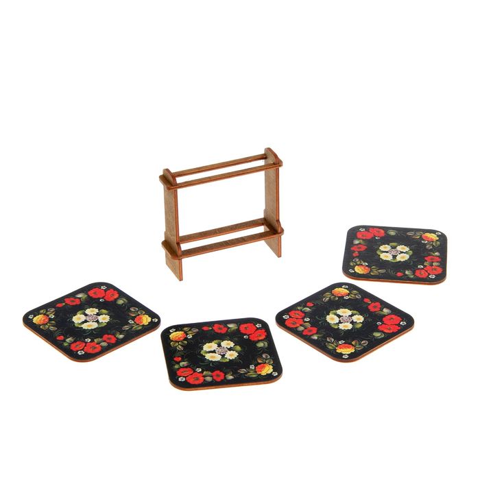 Набор подставок под горячее «Маки», 4 шт