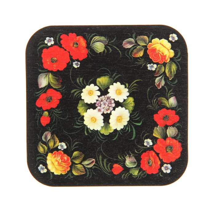 Набор подставок под горячее «Маки», 4 шт