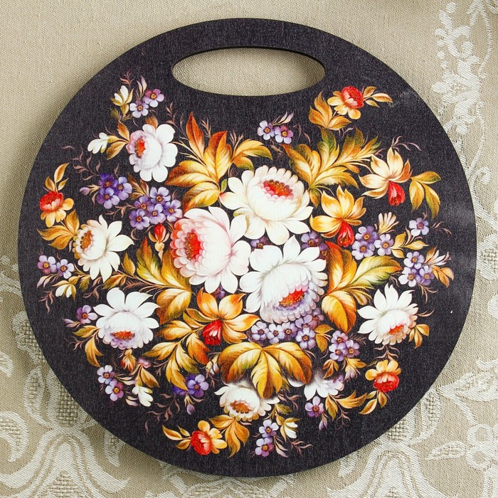 Доска разделочная «Цветы», 25 см